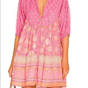 Spell Utopia Tunic Mini Dress, Flamingo Pink, M